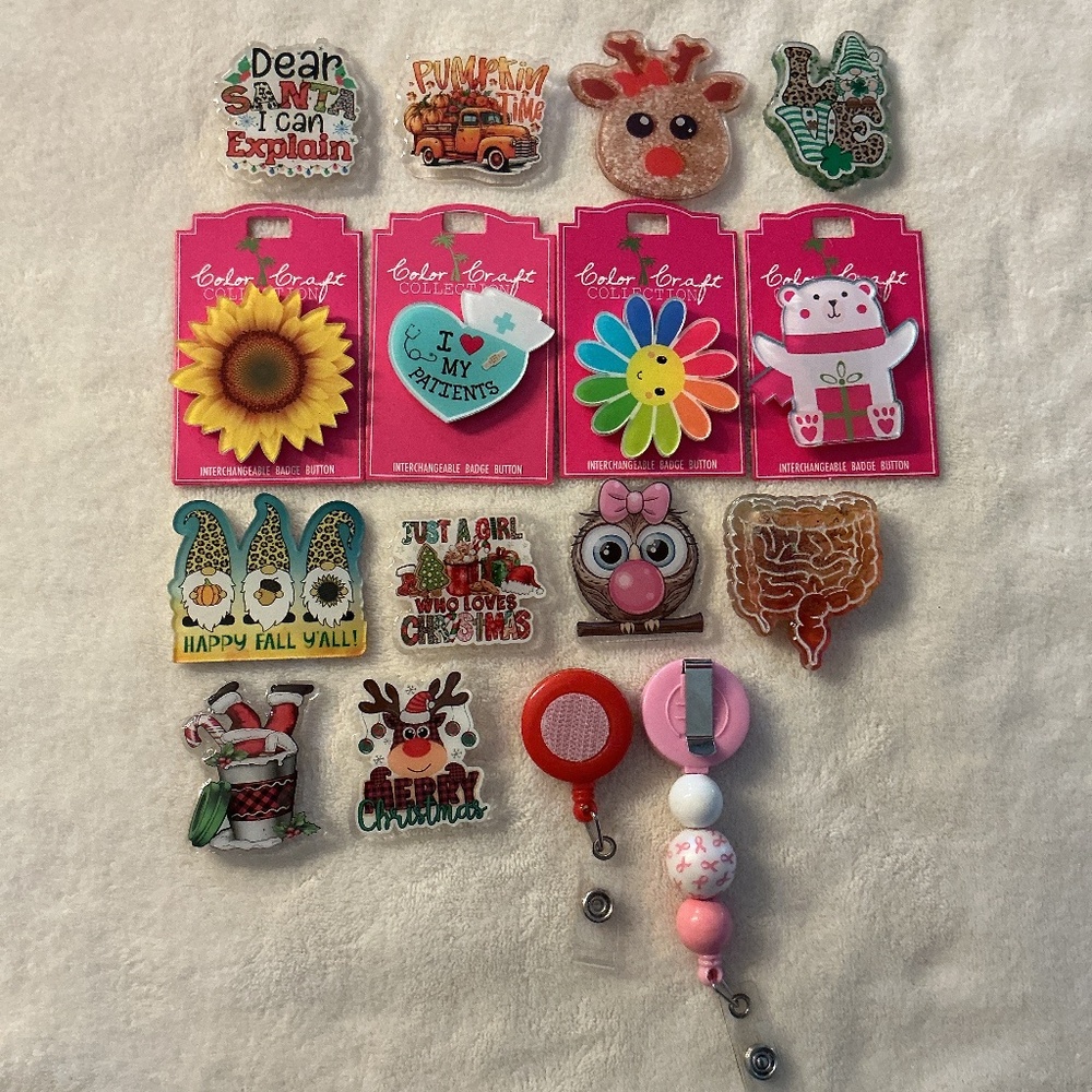 Interchangeable badge reels set